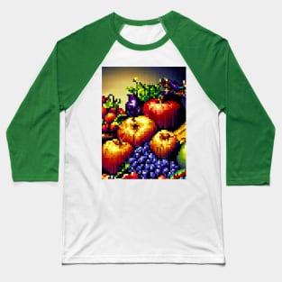 A still life composition of colorful fruits or vegetables pixel art Baseball T-Shirt